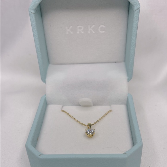 Moissanite .5 Carat Gold over S925 Necklace with GRA NWT - Picture 3 of 11
